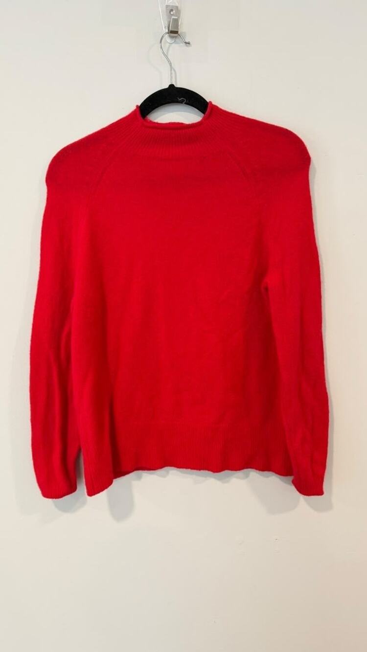 J. Crew Red Crew Neck Wool Blend Pullover Sweater Bright Red Size Medium